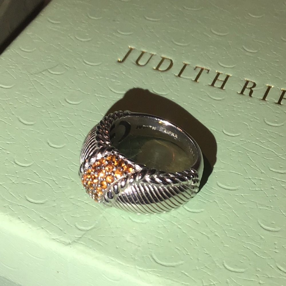 JUDITH RIPKA ORANGE SAPPHIRES DOME RING - Picture 5 of 9
